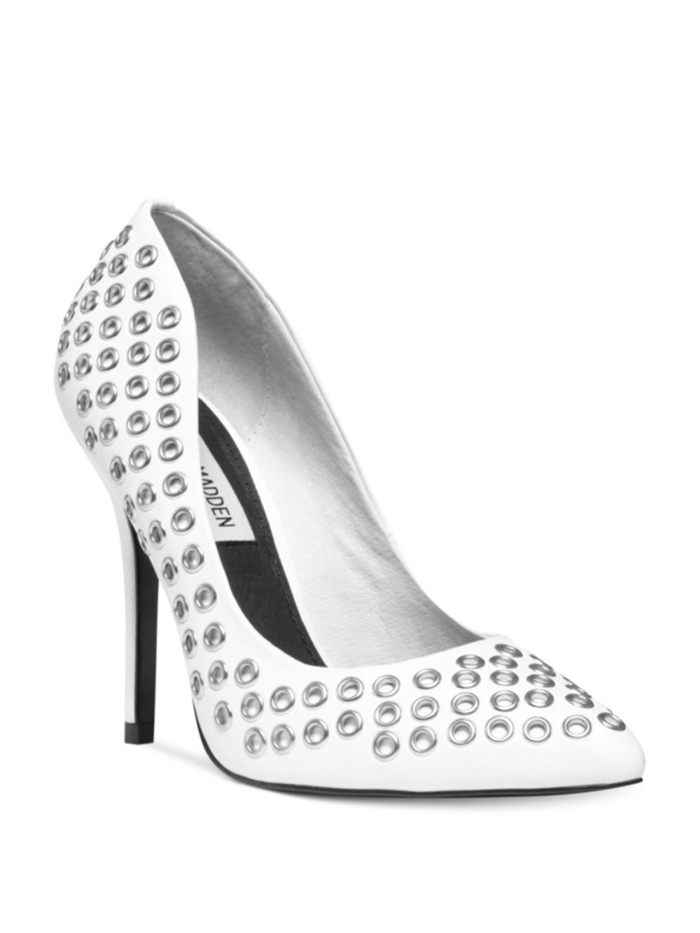 Steve Madden Ivory Pointed-Toe Pumps with Silver Studs
